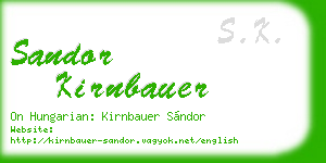 sandor kirnbauer business card